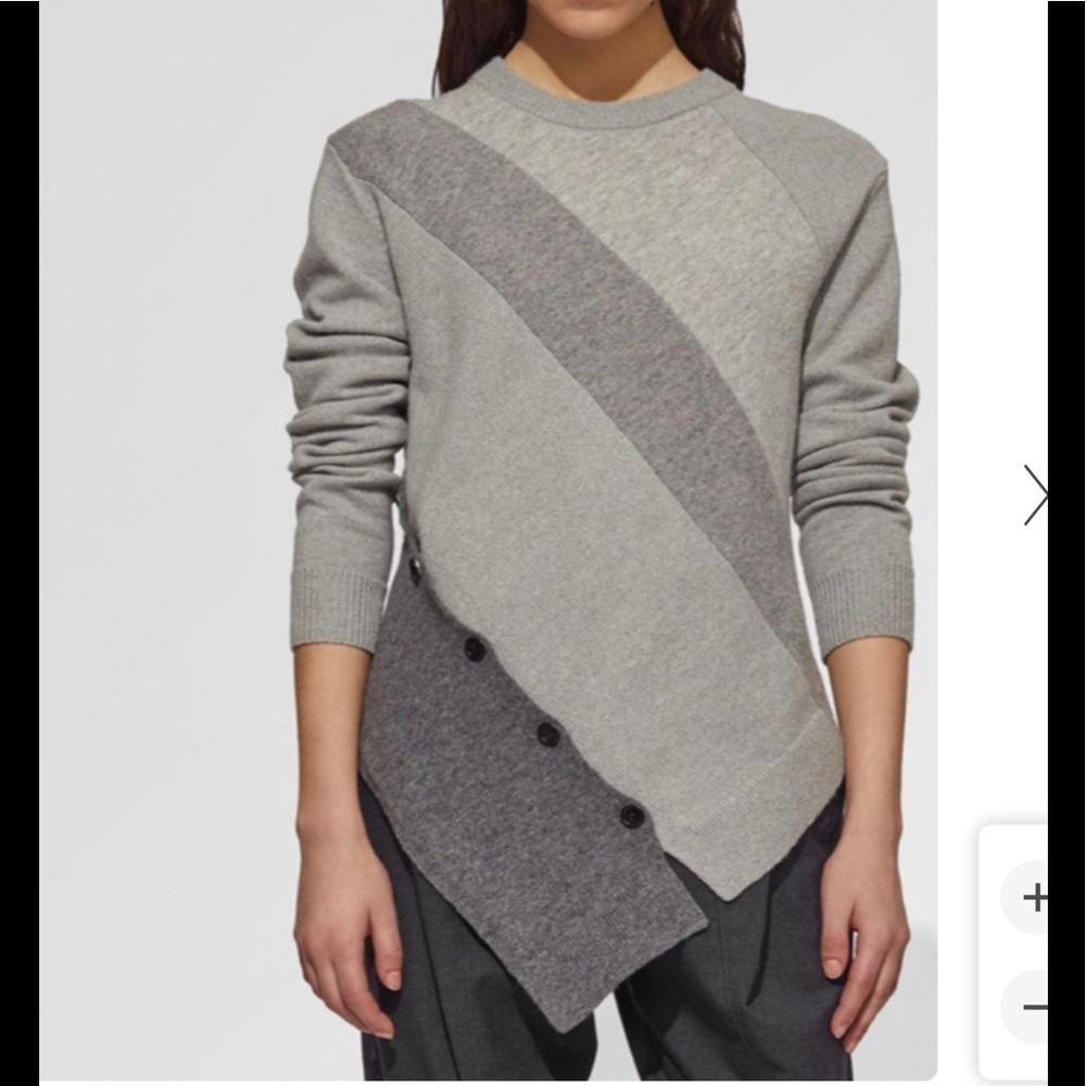 Proenza Schouler Asymmetrical Gray Sweater